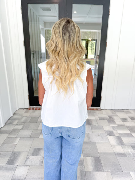 White Collared Top