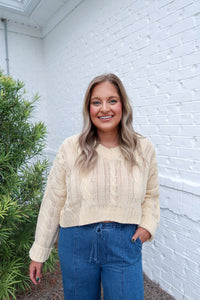 Cream Cable Knit Sweater