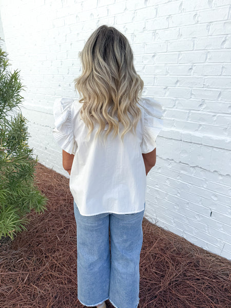 White Poplin Top