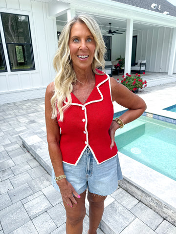 Red Brenda Sweater