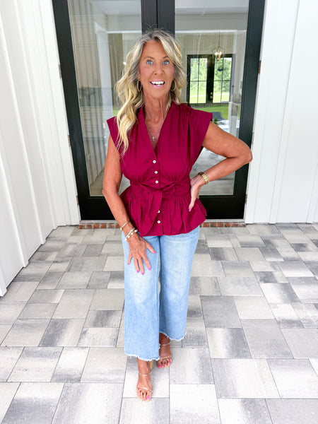 Garnet Waist Tie Top