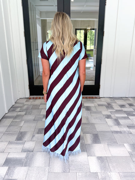 Blue Striped Maxi