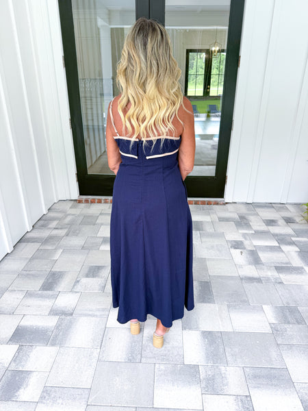 Navy Contrast Midi