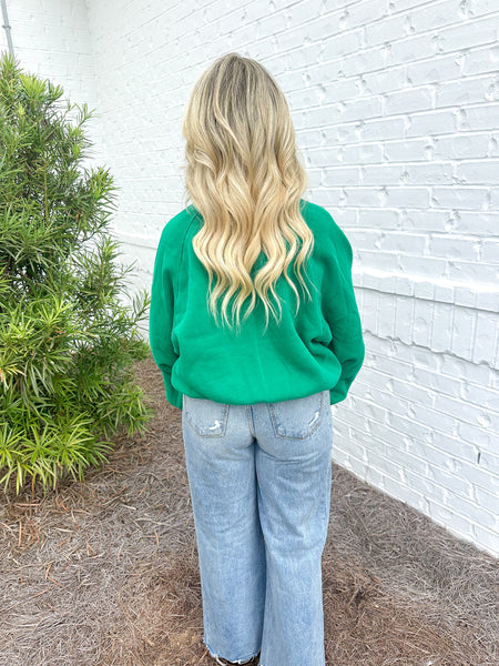 Green Snap Sweatshirt