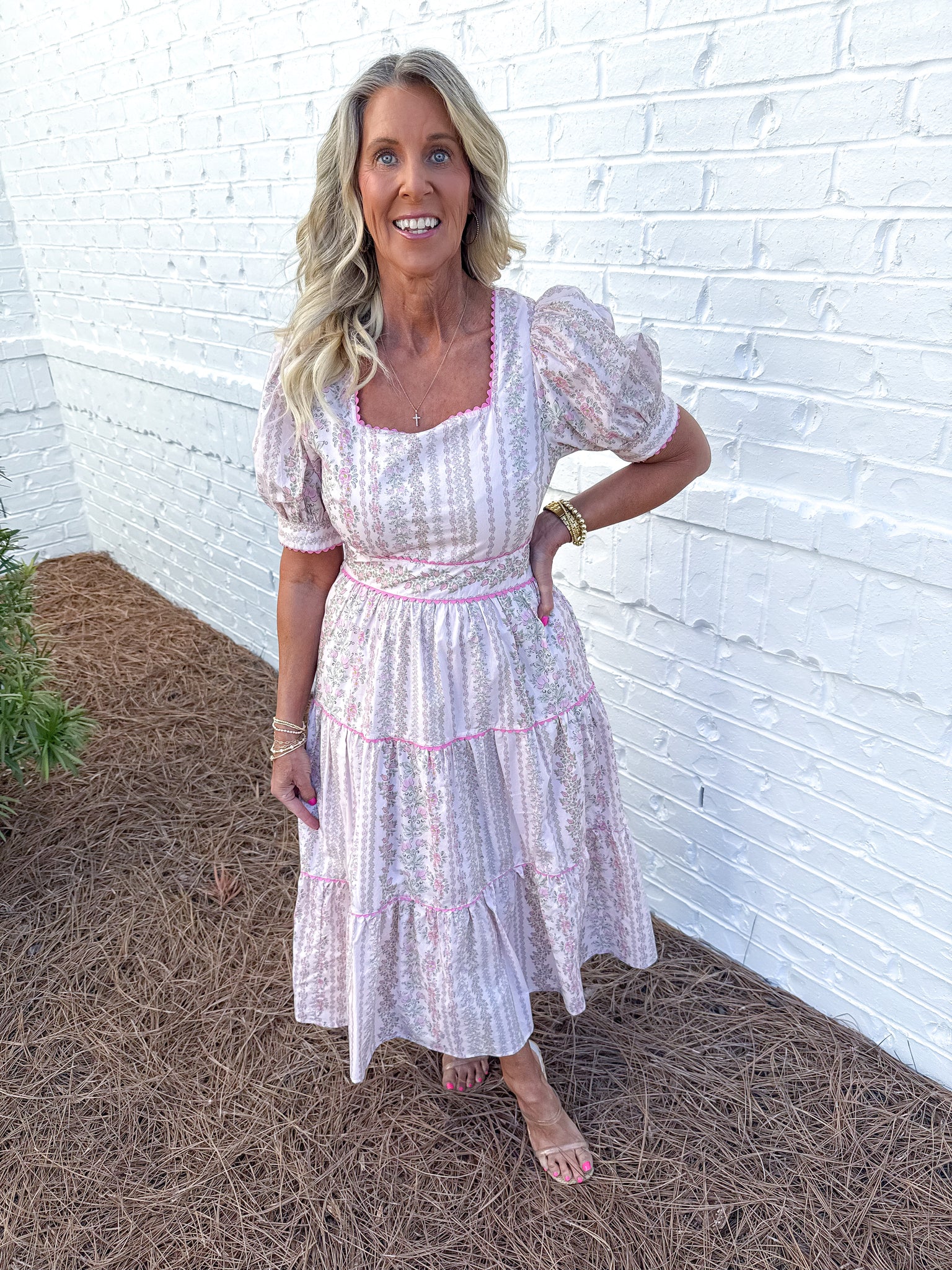 Pink Floral Midi