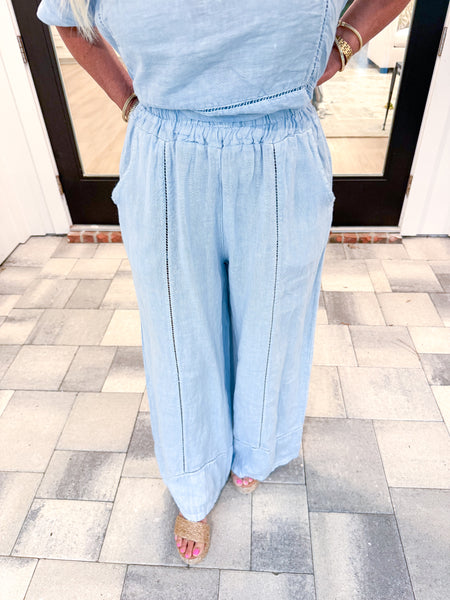 Blue Linen Pants