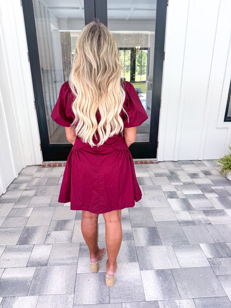 Garnet Puff Sleeve Dress