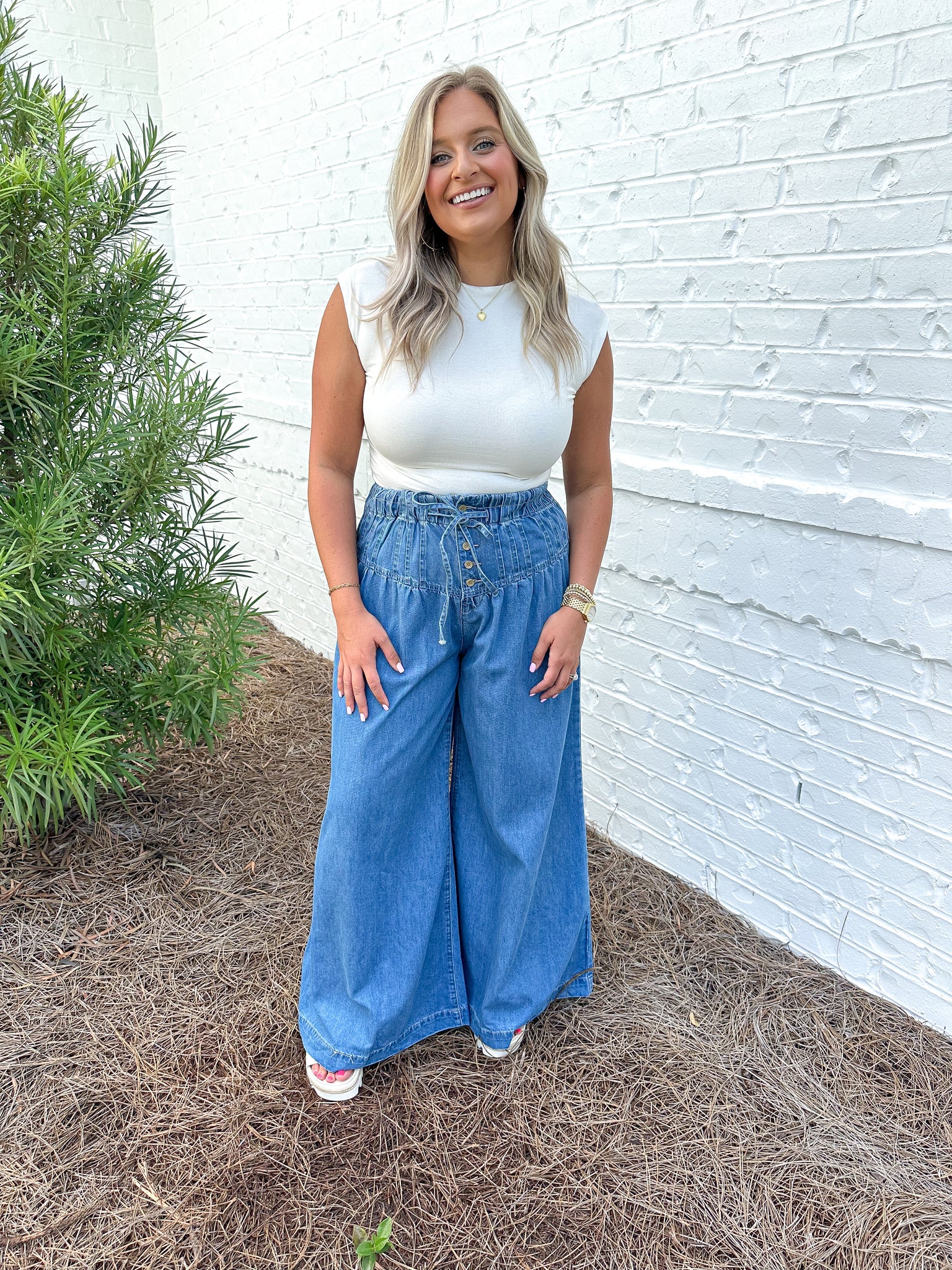 Pleated Yoke Jeans