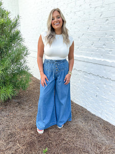 Pleated Yoke Jeans