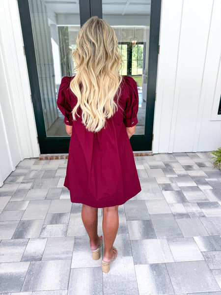 Garnet Puff Sleeve Dress