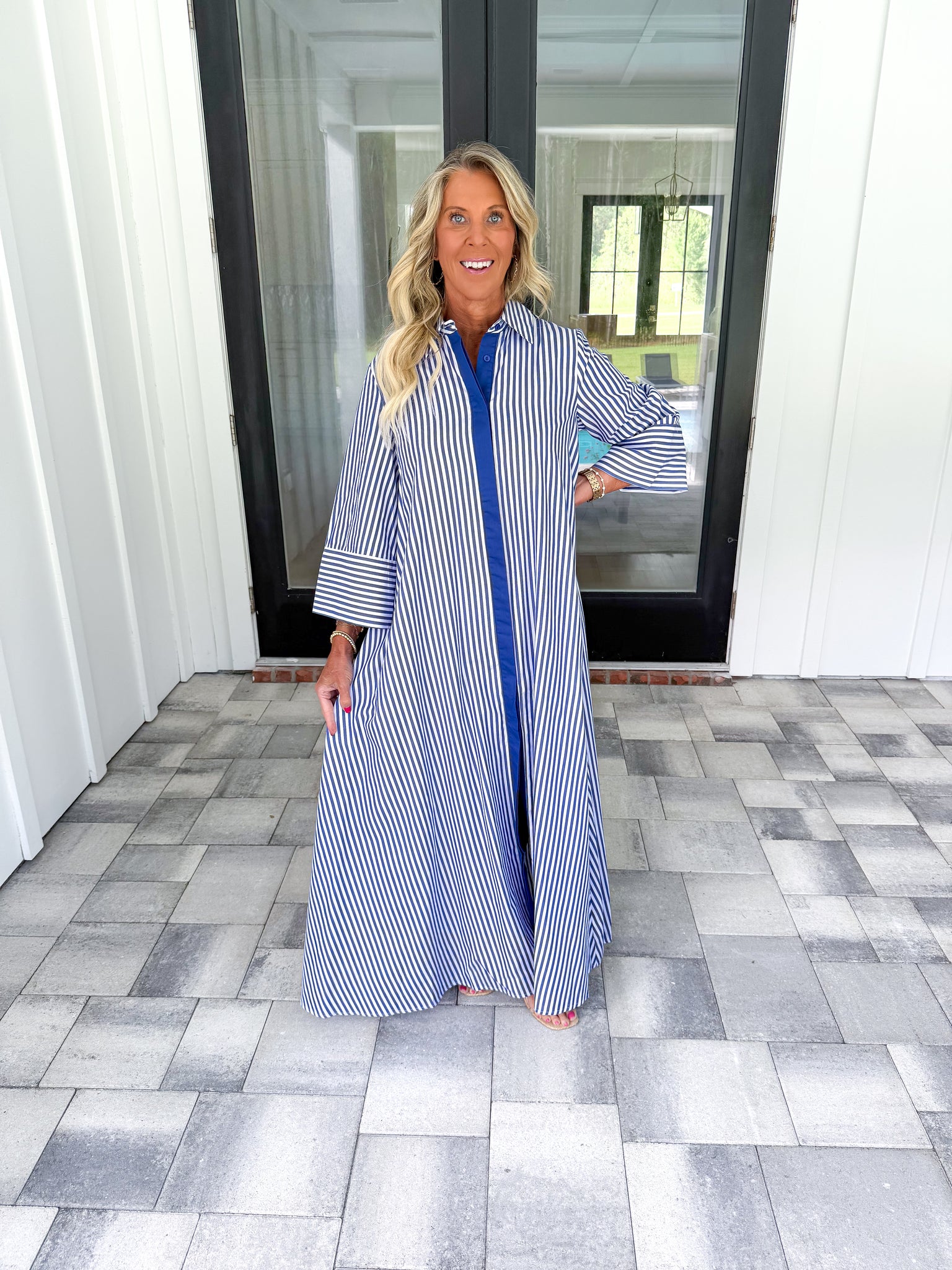 Navy Striped Maxi