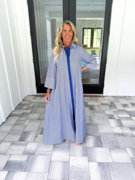 Navy Striped Maxi