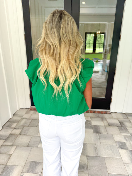 Green Cap Sleeve Top