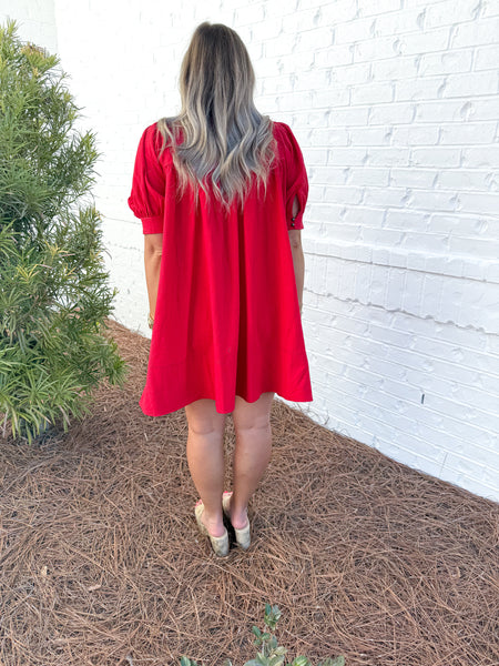 Red Collared Dress