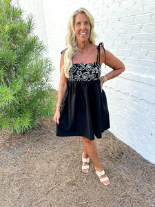 Black Embroidered Dress