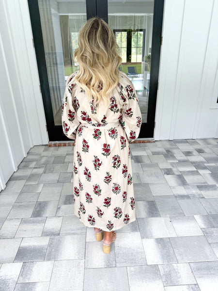 Ecru Floral Midi