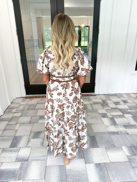 Brown Floral Midi