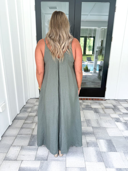 Olive Linen Maxi