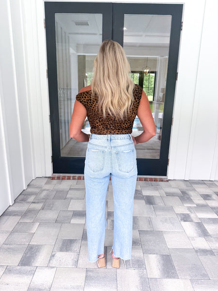 Leopard Twist Detail Top