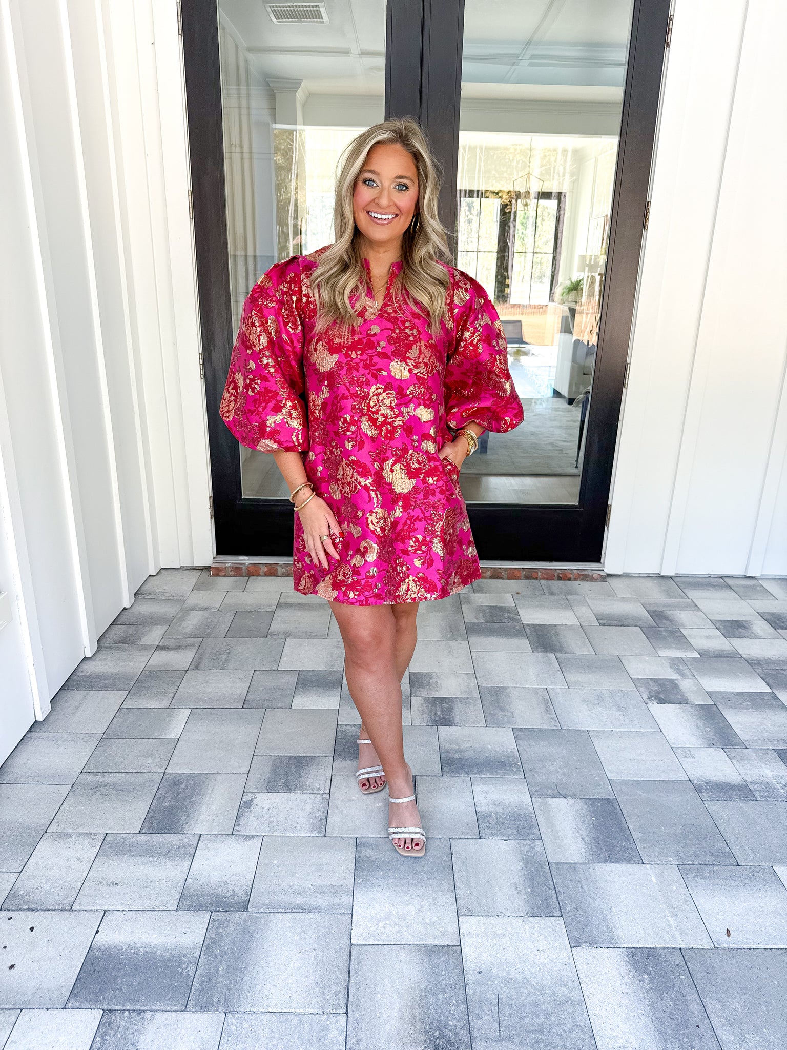 Pink Puff Sleeve Dress