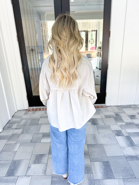 Ecru Embroidered Top