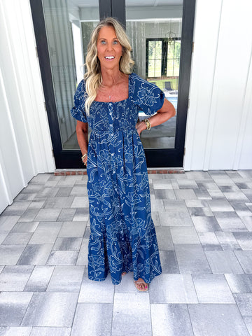 Floral Smocked Maxi