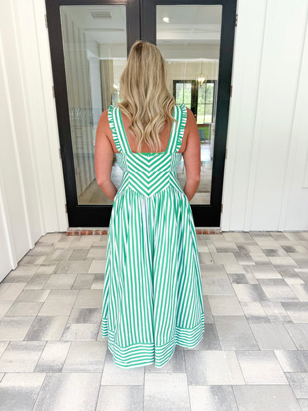 Green Striped Maxi