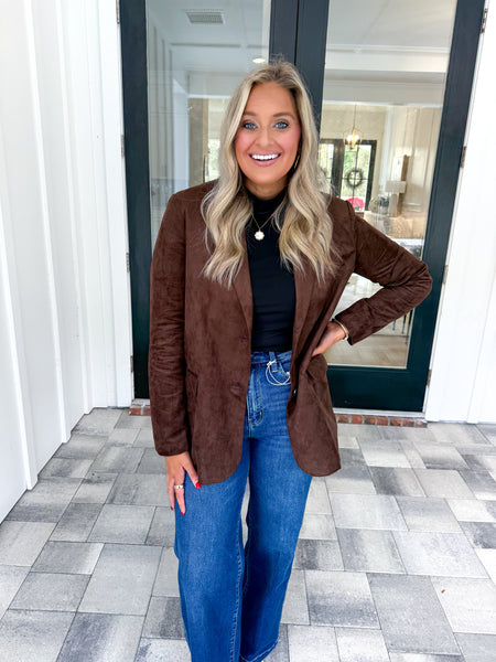 Espresso Suede Blazer