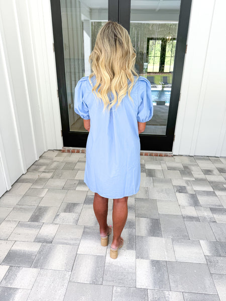 Chambray Scalloped Dress