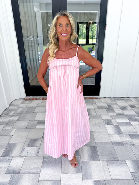 Pink Striped Maxi