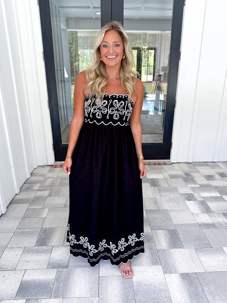 Black Embroidered Dress