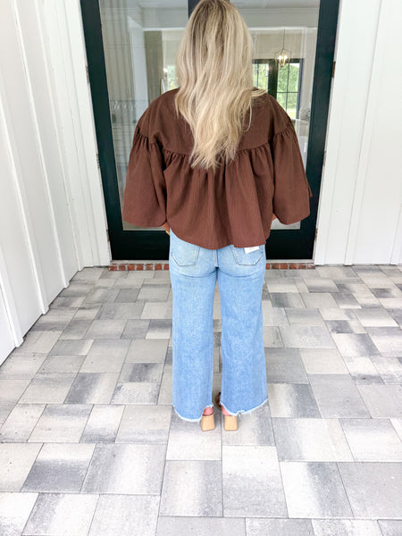 Brown Striped Top