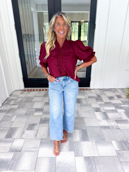 Garnet Puff Sleeve Top