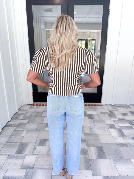 Brown Striped Top
