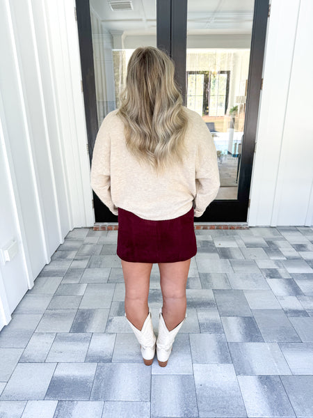 Garnet Suede Skirt