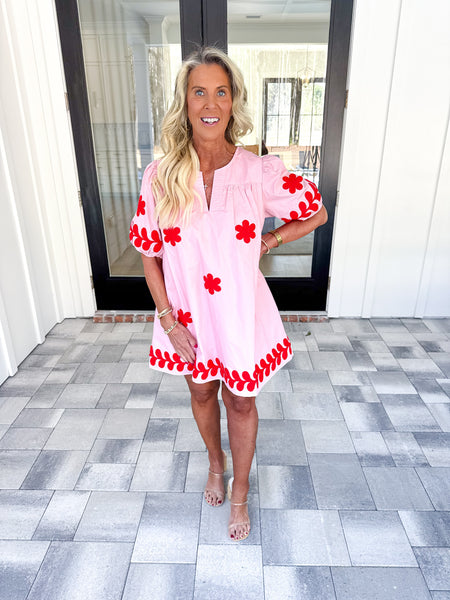 Embroidered Flower Dress