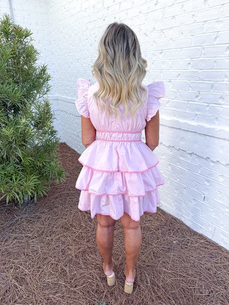 Pink Ruffle Tier Dress