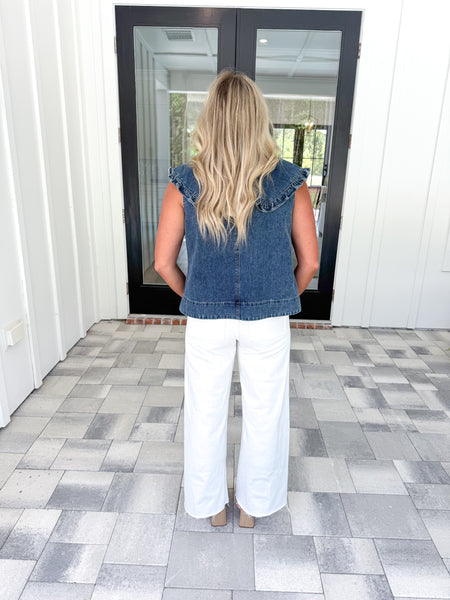 Denim Collared Top