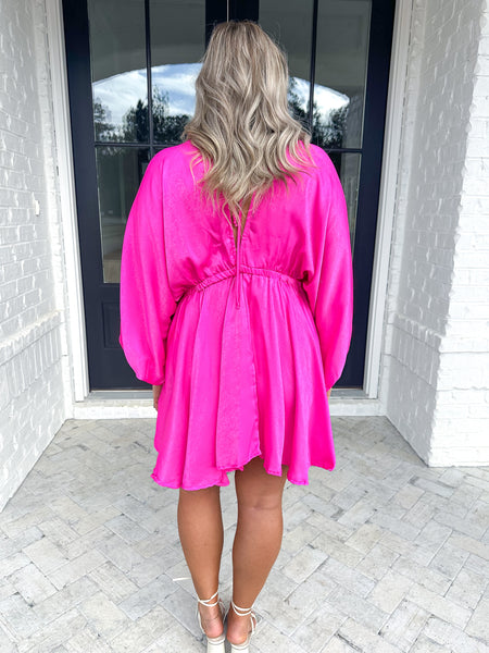 Pink Batwing Dress
