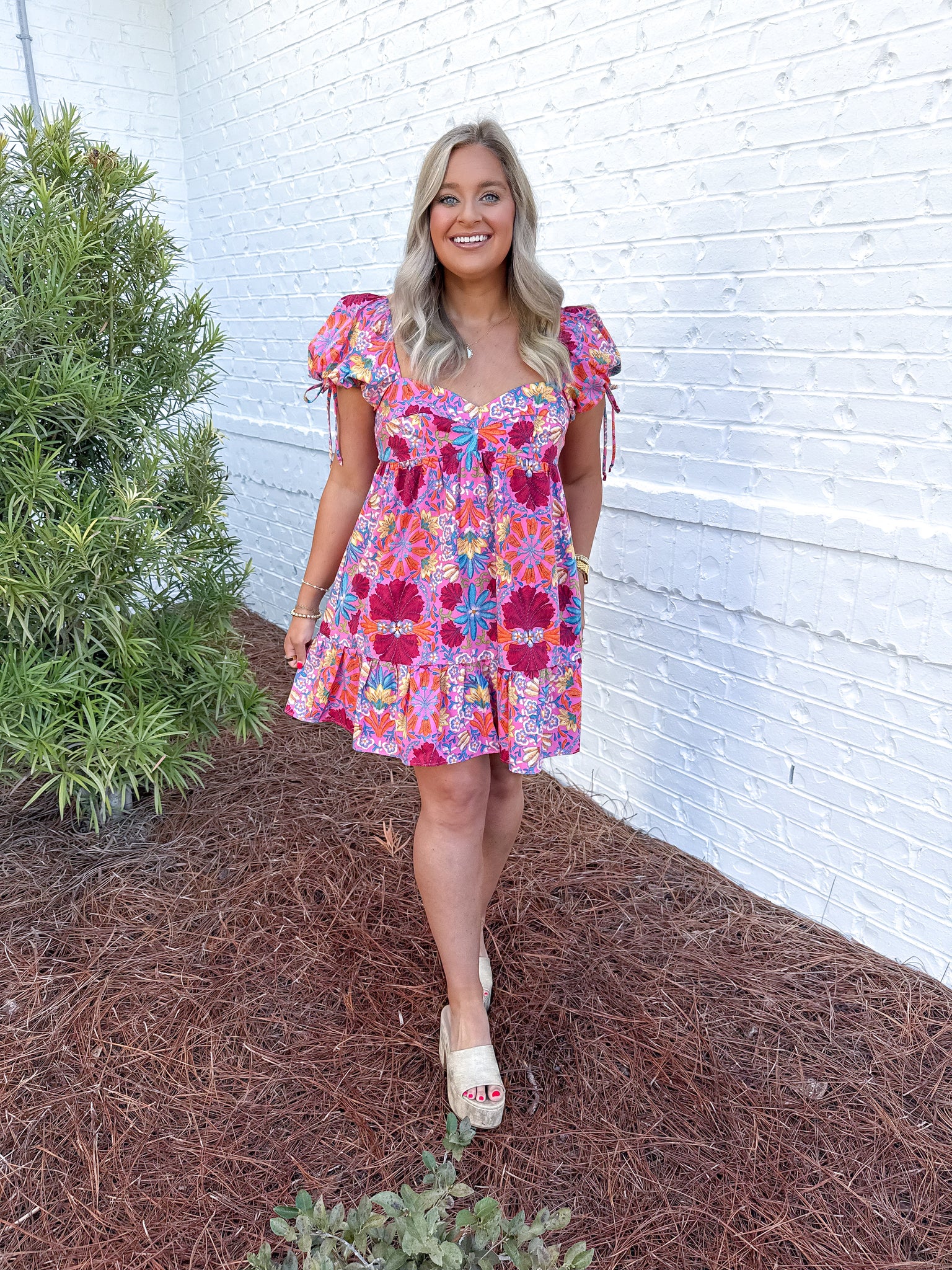 Multi Floral Babydoll Dress