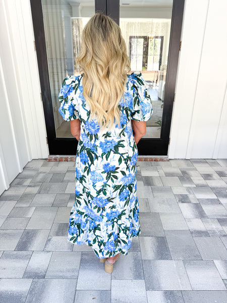 Blue Floral Midi