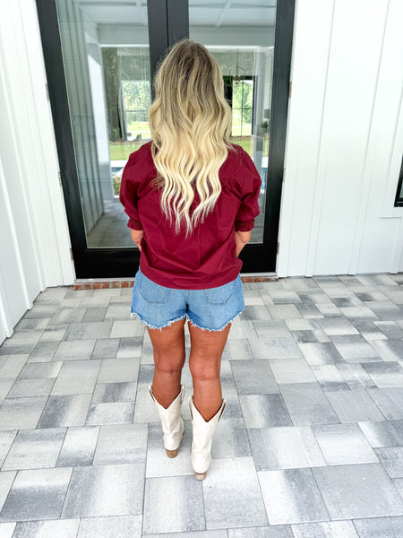 Garnet Puff Sleeve Top