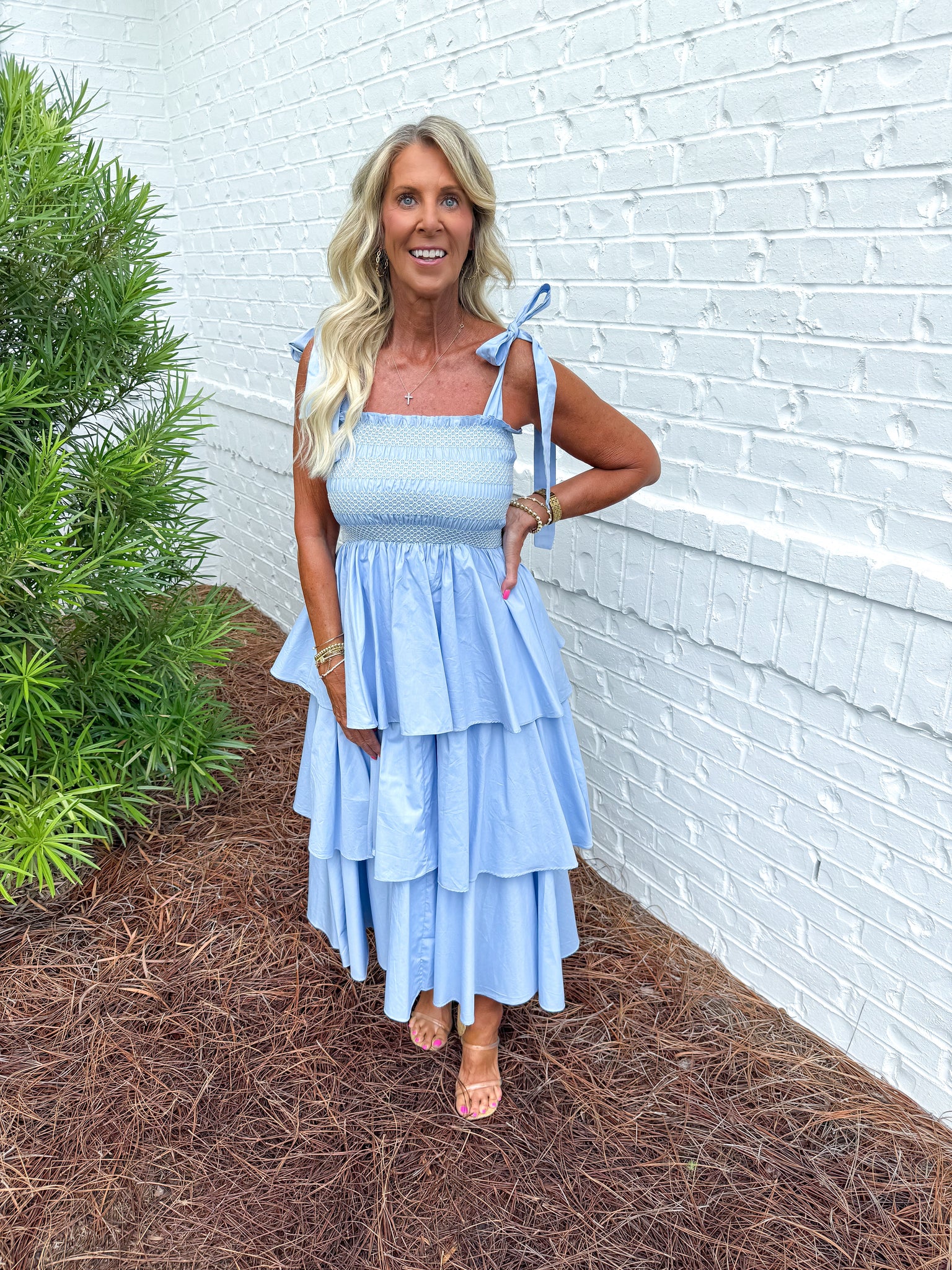 Blue Tiered Midi