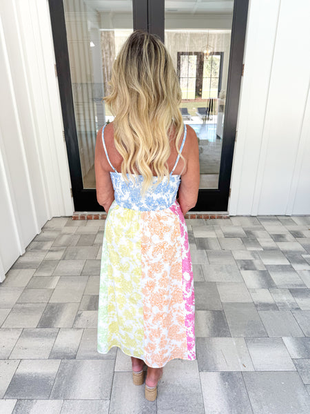 Multi Floral Midi