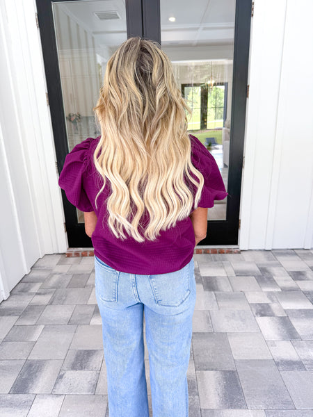 Magenta Puff Sleeve Top