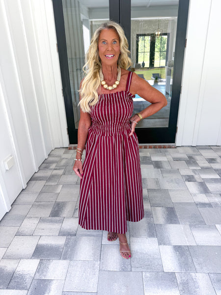 Garnet Striped Midi
