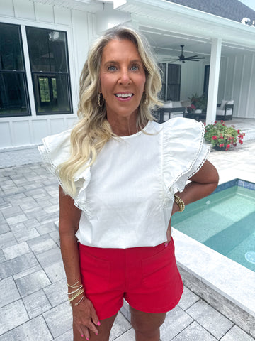 Ruffle Sleeve Top