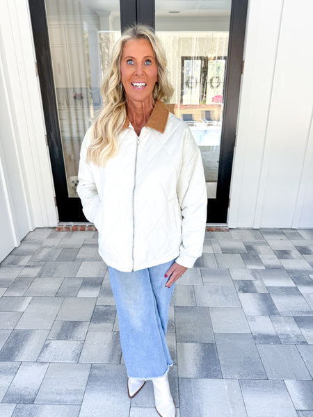Cream Quilted Jacket