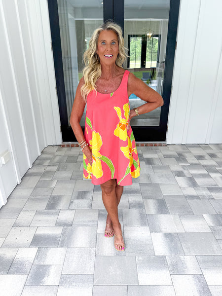 Coral Swing Dress