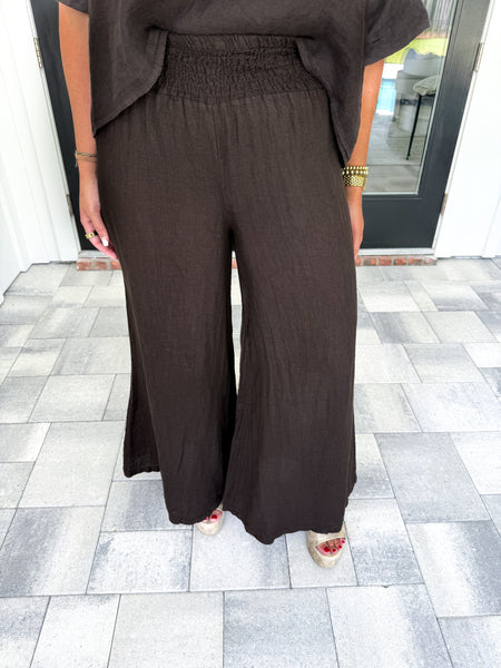 Chocolate Linen Pant